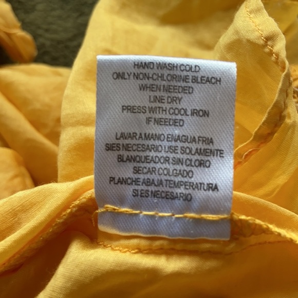 LeShop Butter Yellow Silk Blend Racer Back Cami Tank Top Boho Embroidered Size L - Picture 11 of 12